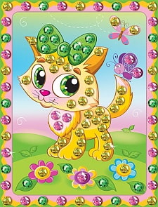 Набор для изготовления картины Блестелки – Кисонька (Клевер, АМ42-001)