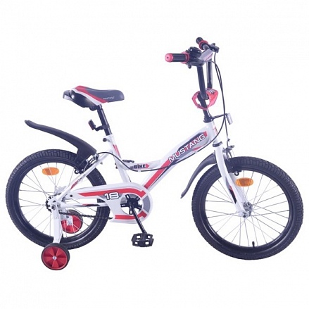 Детский велосипед 18", GW-тип, передний/задний ручной тормоз, бело-красный 