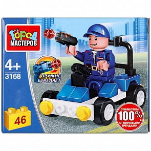 Конструктор Полицейский на машине 46 деталей (Город мастеров, 3168-PZ)