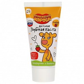 Зубная паста для детей Оранжевая корова со вкусом клубники 50 гр (Милая леди, 50957-ORK)