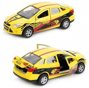 Машина металлическая инерционная Форд Фокус Спорт, 12 см, открываются двери (Технопарк, SB-16-45-S-WB)
