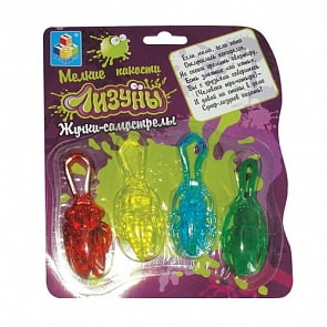 Набор лизунов из серии Мелкие пакости - Жучки-самострелы, 8 см, 4 штуки (1Toy, Т52278)