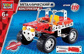 Конструктор металлический - Джип (Город мастеров, WW-1221-Rsim)