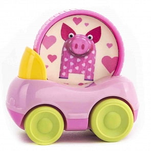 Машинка - Поросенок Хрю с кругом (Деревяшки, 18WMN04)