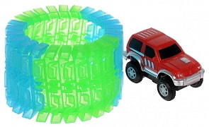 Трек гибкий светящийся в темноте - Большое путешествие, 25 деталей, с машинкой (1Toy, Т10199)