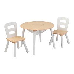 Набор мебели Сокровищница - стол + 2 стула, бежевый (KidKraft, 27027_KE) - миниатюра