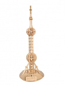 Модель деревянная сборная - Телебашня Жемчужина Востока (Wooden Toys, P230)