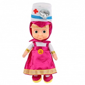 Мягкая игрушка - Маша и Медведь - Маша в шапочке доктора, 30 см, звуковой чип (Мульти-пульти, V92608-30)