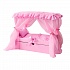 Кровать с выдвижным ящиком для кукол с постельным бельем и балдахином, розовый  - миниатюра №1