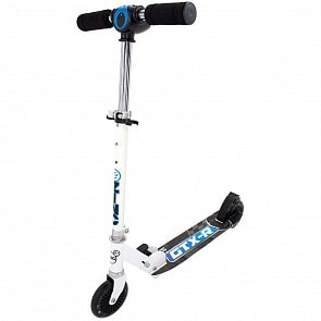 Двухколесный самокат со спидометром – GTX-R, черно-белый, с эффектом искр (Zinc, ZC02155)