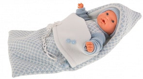 Интерактивная кукла – Мерсе в голубом в конверте, 27 см, плачет (Antonio Juans Munecas, 1115B)