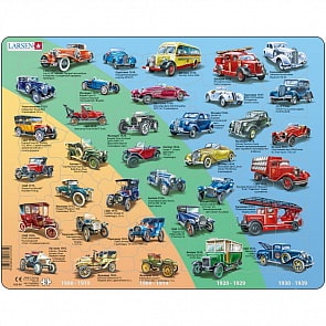 Пазл - История автомобилей, 30 элементов (Larsen, HL8k)
