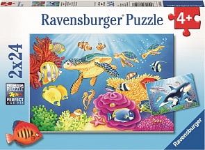 Пазл - На глубине моря, 2 пазла по 24 детали (Ravensburger, R07815)