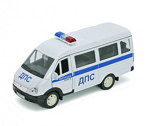 Коллекционная металлическая машинка - Газель Милиция ДПС, масштаб 1:34-39 (Welly, 42387АРВ)