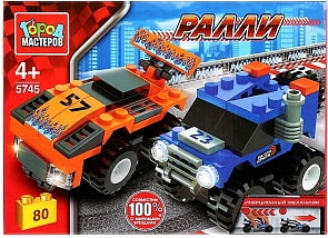 Конструктор Город Мастеров - Ралли: гонка+джип, 80 деталей (Город Мастеров, 5745-BY)