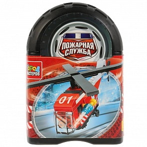 Конструктор Пожарный вертолет, 37 деталей в банке (Город мастеров, 3525-BL)