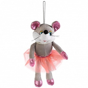 Игрушка мягкая Мышка с бусами, 17 см  (Мульти-пульти, 20625TNS)