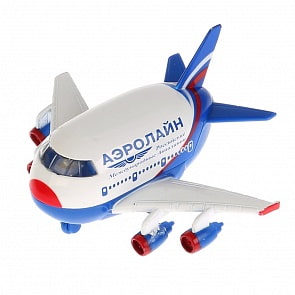 Самолет металлический инерционный, свет и звук (Технопарк, CT10-080-2)