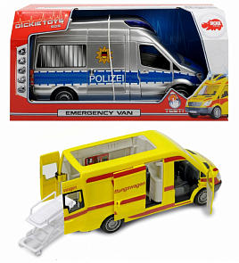 Служба спасения, 34 см, свет, звук, масштаб 1:24, 2 вида (Dickie, 3716002)