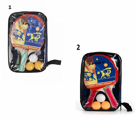 Набор для настольного тенниса с 2 ракетками, 3 шариками и сеткой, в сумке 