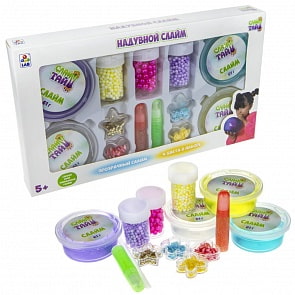 Набор из серии Слайм тайм – 4 варианта надувного слайма с украшениями (1toy, Т17645)