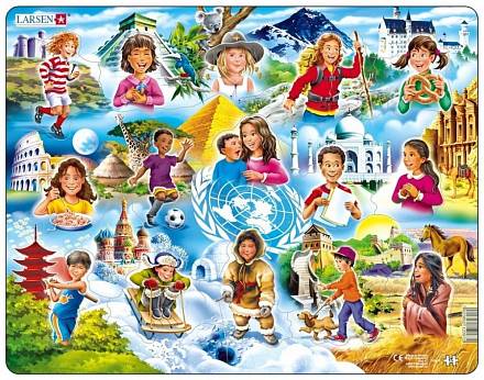 Пазл Дети разных национальностей, 15 элементов 