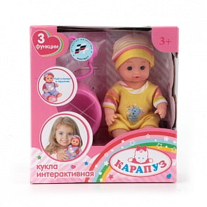 Пупс - Hello Kitty, 15 см с аксессуарами, 3 функции (Карапуз, Y14-DP-RUsim)