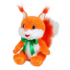 Мягкая игрушка озвученная - Белка Задорная с бантиком, 20 см. (Maxitoys, MP-HH-C6818)