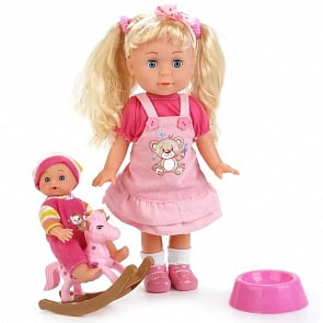 Интерактивная кукла Полина, 30 см с братиком (Карапуз, POLI-03-D-RUsim)