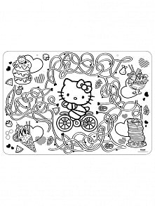 Коврик-раскраска маленький - Hello Kitty, размер 48 х 33,5 см (ЯиГрушка, 12247)