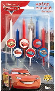 Свечи для торта из серии Disney Тачки, 6 шт. (Amscan, 1502-1046)