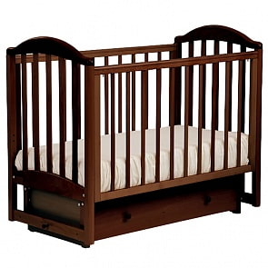 Кровать детская Лель АБ 17.2 Лилия  поперечный маятник, орех темный 35 (Лель, LIEL_АБ 17.2_орех темный 35)