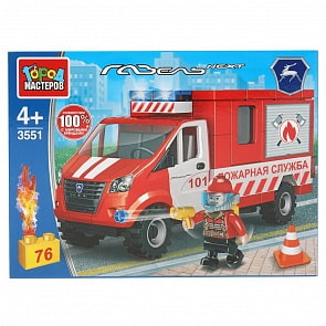 Конструктор Пожарная ГАЗель 76 деталей (Город мастеров, 3551-KK)