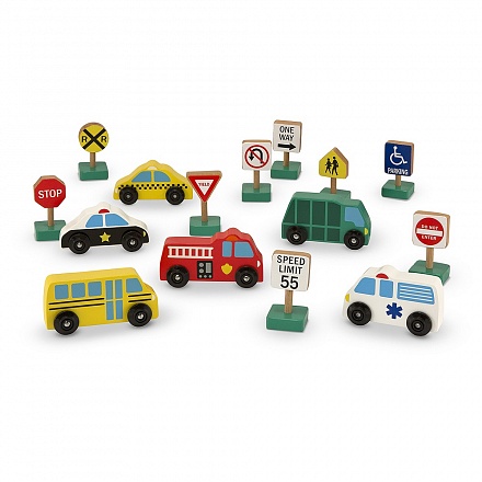 Игровой набор из серии Деревянные игрушки - Городской транспорт, 6 машинок 