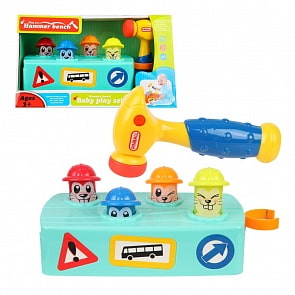 Игра с молотком - Веселые кроты, свет, звук (Наша Игрушка, 589) (ассортимент)