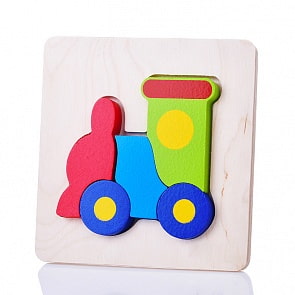 Деревянный паз в рамке - Паровозик (Alatoys, ПЗЛ1811)