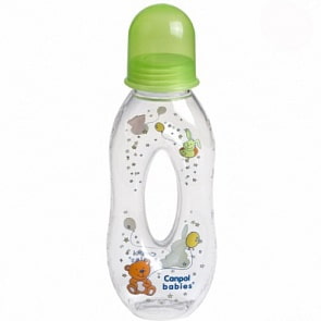 Бутылочка тритановая с отверстием с силиконовым носиком, 250 мл, 6+, зеленый (Canpol babies, 56/200_250930110)