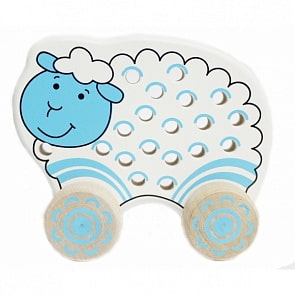 Развивающая шнуровка-каталка Овечка (Alatoys, ШОВ01sim)