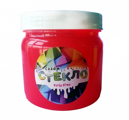 Слайм – Стекло Party Slime неон красный, 400 грамм 
