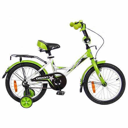 Двухколесный велосипед Lider Orion диаметр колес 16 дюймов, белый/зеленый 