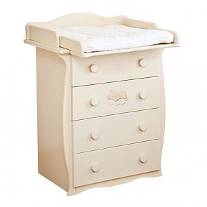 Комод с настилом Красная Звезда С 257, накладка №22 Мишка на облаке, слоновая кость (Красная Звезда, КЗ-С257 Э Рс_слоновая кость)