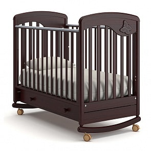 Кровать детская Гандылян К-2002-24 Джулия Бабочка, махагон (Gandylyan, GAN-К 2002-24_махагон)