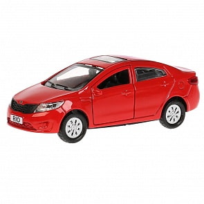 Модель Kia Rio, 12 см, открываются двери, инерционная, красная (Технопарк, RIO-RD)
