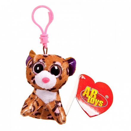 Мягкая игрушка - Леопард коричневый на брелоке, 8 см 