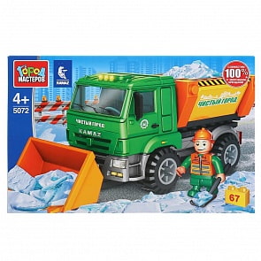 Конструктор Город мастеров – Камаз снегоуборщик, с фигуркой, 67 деталей (Город мастеров, 5072-KK)