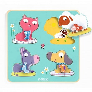 Рамка-вкладыш - Мамы на ферме (Djeco, 01053k)