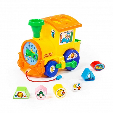 Развивающая игрушка-сортер Занимательный паровоз, в сеточке 