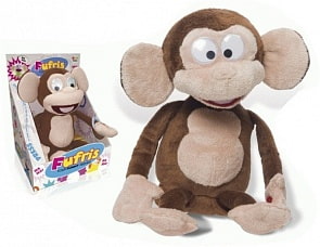 Интерактивная мягконабивная обезьянка Fufris, смеется и подпрыгивает, звуковые эффекты (IMC Toys, 93980)