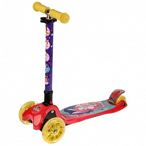Трехколесный самокат – Enchantimals, складной, управление наклоном, светящиеся колеса 12 и 8 см (S103EHMS-2)