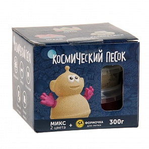 Космический песок и формочка, желтый и красный, 300 г (Волшебный мир, KP015SR)